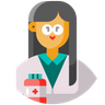 free female scientist icons
