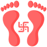 icon goddess laxmi footprint