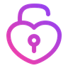 heart unlock symbol