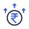 rupee growth icons