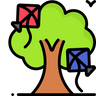 kites stuck on tree emoji
