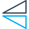 down triangle arrow logo