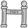 icons of amusement park gate