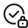 icons of checkmark lock