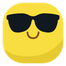 free smile face with glasses icons