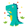icons of cute dinosaur