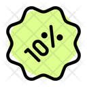 10 Percent Sticker Discount Sticker Percent Label Icon