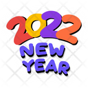 Letters 2022 New Year Happy 2022 Icon