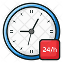 Round The Clock 24 Hour Service Timer Clock Icon