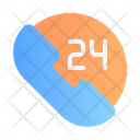 Hours Call 24 Hours Call Support Icon