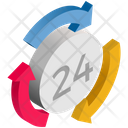 Logistics Delivery 24 Hours Icon