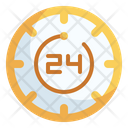 24 Hour Clock Open 24 Hours Time And Date Icon