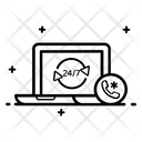 247 Hr Support Call Service 247 Hr Services Icon