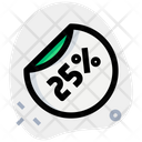 25 Percent Label Percent Label Discount Sticker Icon