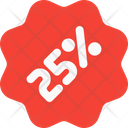 25 Percent Sticker Discount Sticker Percent Label Icon