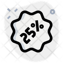 25 Percent Sticker Discount Sticker Percent Label Icon
