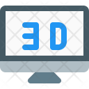 3 D Monitor Display Icon