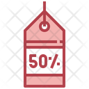50 Percent Percent Price Tag Icon