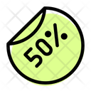 50 Percent Label Percent Label Discount Sticker Icon