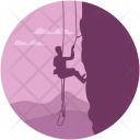 Abseiling Climbing Escalation Icon