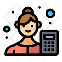 Female Accountant Analyzer Icon