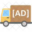 Ad Van Advertising On Transport Outdoor Media Icon