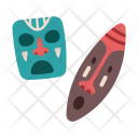 African Masks Surfboard Icon