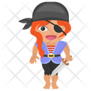 Ahoy Matey Lady Pirate Pirate Icon