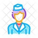 Stewardess Woman Silhouette Icon