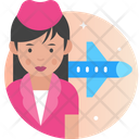 Air Hostess Flight Attendant Hostess Icon