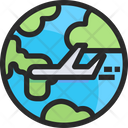 Airplane Travel International Flight World Tour Icon
