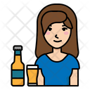 Alcoholic Woman Woman Drink Icon