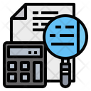 Calculator File Magnifying Glass Icon