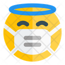 Angel Emoji With Face Mask Emoji Icon