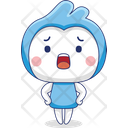 Angry Blue Mascot  Icon