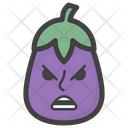 Angry Brinjal Face Emoticon Emotion Icon