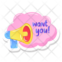 Want You Announcement Loudspeaker Icon
