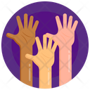 Volunteers Anti Racism Activist Hands Icon