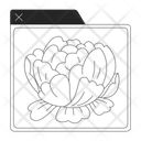 Application window blooming peony  Icon