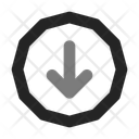 Arrow Down Edgy Circle Arrow Duo Line Icon