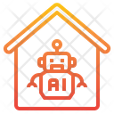 Artificial Intelligence Robot Home Office Icon