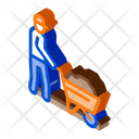 Worker Cart Construction Icon