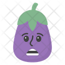 Astonished Brinjal Face Emoji Emoticon Icon