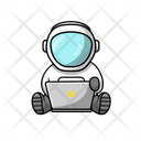 Astronaut With Laptop Icon