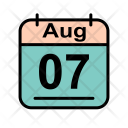 August Calendar Date Icon