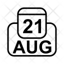 August Calendar Date Icon