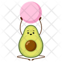 Avocado Yoga With Pink Fitball Icon