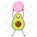 Avocado Yoga With Pink Fitball Icon