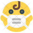 Baby Amazed Emoji With Face Mask Emoji Icon