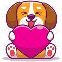 Baby Dog Holding Heart Icon